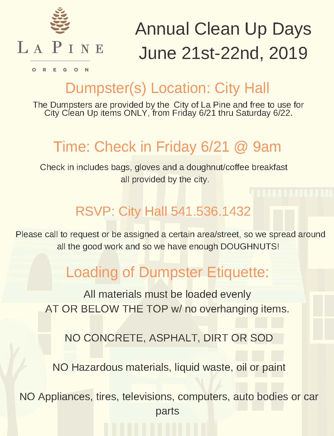 City of La Pine Annual Clean Up City of La Pine Oregon