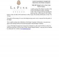 Notice of Urban Renewal Agency Budget Committee