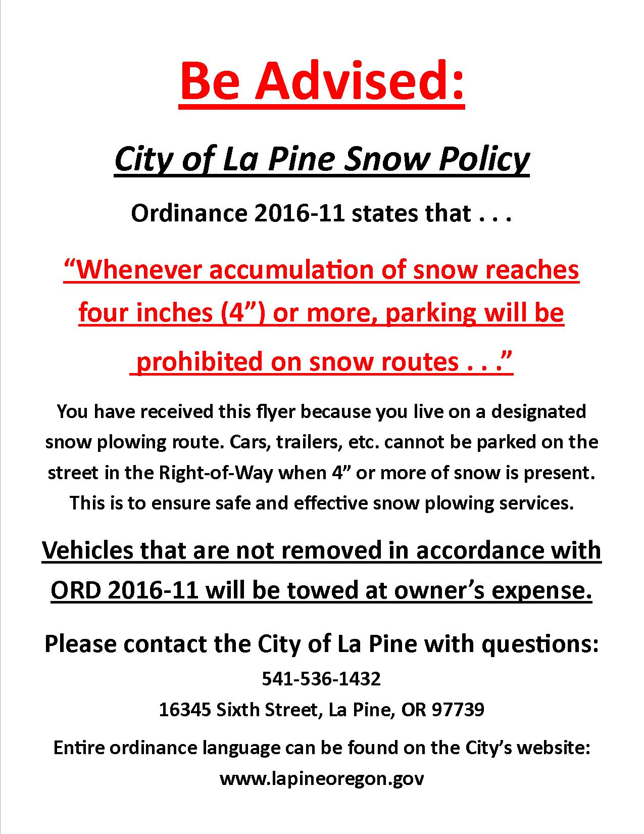 Snow Policy 