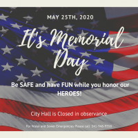 Memorial Day Closure