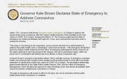 State of Emergency - State of Oregon - Governor Brown