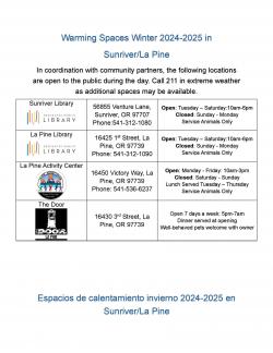 Winter Warming Centers - English