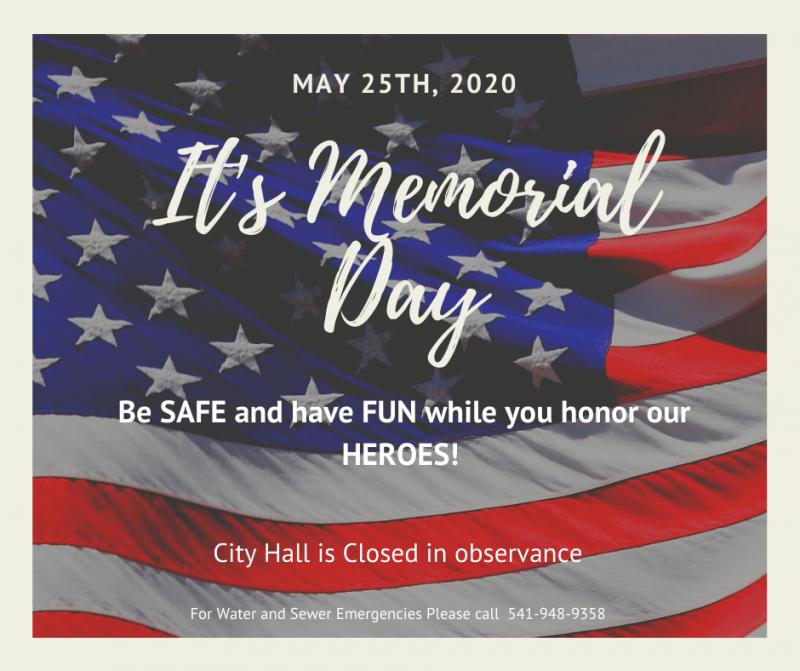 Memorial Day Closure